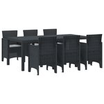 vidaXL Ensemble de salle à manger de jardin 7 pièces avec coussins anthracite