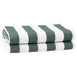 vidaXL Toile de rechange pour store banne Vert et blanc 10 x 1.6 m
