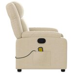 vidaXL Fauteuil de massage inclinable Crème Tissu
