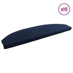 vidaXL Tapis d'escalier auto-adhésifs 15 Pièces Bleu marine