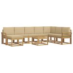 vidaXL Ensemble de canapés d'extérieur 9 Pièces Blanc et Beige