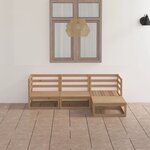 vidaXL Salon de jardin 4 Pièces marron miel bois de pin massif