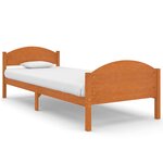 vidaXL Cadre de lit Marron miel Bois de pin massif 100x200 cm
