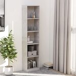 vidaXL Bibliothèque à 5 niveaux Gris béton 40x24x175cm Bois ingénierie