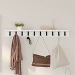 vidaXL Porte-manteau mural avec étagère Montage mural Blanc 100 x 10.5 x 10.5 cm