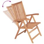vidaXL Chaises inclinables de jardin lot de 2 Bois de teck solide