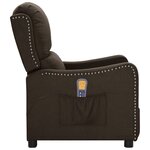 vidaXL Fauteuil de massage Marron foncé Tissu