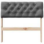 vidaXL Tête de lit capitonnée Gris foncé 75 cm Pin massif