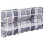 vidaXL Coussins de palette lot de 2 motif à carreaux gris tissu