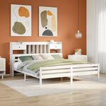 vidaXL Lit bibliothèque sans matelas blanc 180x200 cm bois pin massif