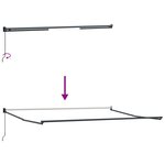 vidaXL Auvent Rétractable Noir 500 × 300 cm Tissu et Métal