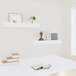 vidaXL Étagères murales 2 Pièces Blanc 50x12x9 cm Bois de pin massif