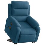 vidaXL Fauteuil inclinable de massage électrique bleu velours