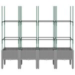 vidaXL Jardinière avec treillis gris clair 160x40x142 5 cm PP