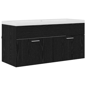 vidaXL Armoire de salle de bain Chêne noir 100 x 38 5 x 46 cm
