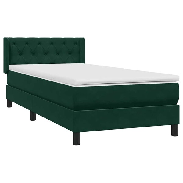 vidaXL Sommier à lattes de lit et matelas vert foncé 80x220 cm velours