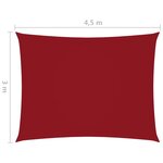 vidaXL Voile de parasol Tissu Oxford rectangulaire 3x4 5 m Rouge