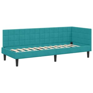 vidaXL Cadre de lit d'angle Turquoise 80 x 200 cm Velours