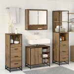vidaXL Ensemble de mobilier de salle de bain 4 Pièces chêne artisanal