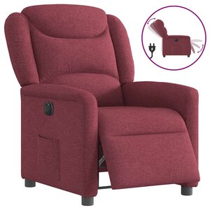 vidaXL Fauteuil inclinable électrique Rouge bordeaux Tissu