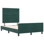 vidaXL Lit à ressorts avec tête de lit Vert foncé 120 x 190 cm Velours