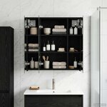 vidaXL Armoire Miroir de Salle de Bain Chêne noir 63 5 x 16 x 62 5 cm
