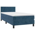vidaXL Sommier à lattes de lit avec matelas et LED Bleu foncé 90x190cm