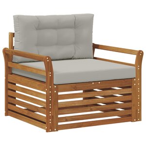 vidaXL Canapé d’extérieur Bois d'acacia massif et polyester