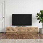 vidaXL Meuble TV 147 x 34 5 x 27 cm Chêne artisanal Bois d'ingénierie