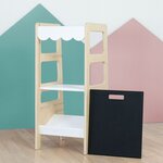 Tour d'apprentissage - CHILDREN'S SHOP - bois naturel/ blanc et tableau ardoise