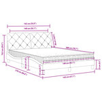 vidaXL Lit avec matelas gris foncé 140x200 cm velours