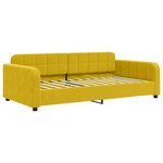 vidaXL Lit de jour avec gigogne et matelas jaune 100x200 cm velours