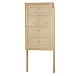 Bloc collectif leabox.com 2x4 grade 3 simple face Extérieur fixation sur pieds à sceller Beige RAL 1001 finition brillante