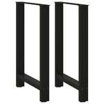 vidaXL Pieds de table de bar Noir 2 pièces 60 x (90-91) cm Acier