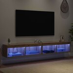 vidaXL Ensemble meuble TV avec LED Chêne artisanal Bois d'ingénierie