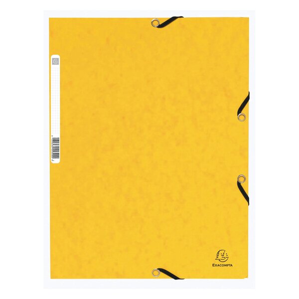 Chemise À Élastiques 3 Rabats Carte Lustrée 355g/m2 - Jaune - X 50 - Exacompta