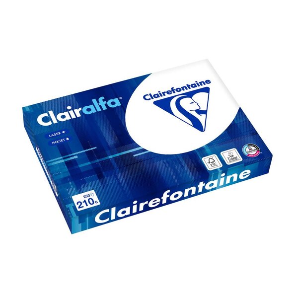 Ramette 250 Feuilles Papier 210g A3 420x297 mm Certifié FSC Blanc CLAIRALFA