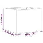 vidaXL Jardinière rouillé 40x40x30 cm acier inoxydable