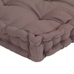 Vidaxl coussins de plancher de palette 5 pièces taupe coton