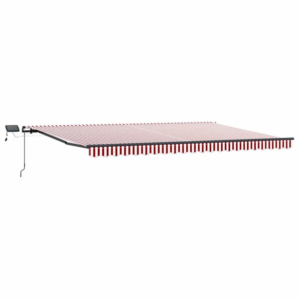 vidaXL Auvent Rétractable Rouge et blanc 500 ×300 cm tissu