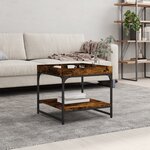 vidaXL Table basse chêne fumé 49 5x49 5x45 cm bois d'ingénierie