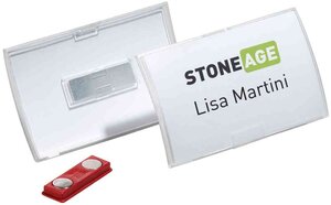 Lot de 10 Badges ClickFold avec aimant 75 x 40 mm DURABLE