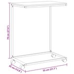 vidaXL Table d'appoint avec roues noir 55x35x70 cm bois d'ingénierie