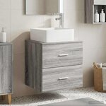 vidaXL Vanité de lavabo mural Sonoma gris 53 x 34 5 x 63 cm