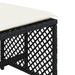 vidaXL Tabourets de jardin et coussins lot de 4 noir 41x41x36 cm rotin