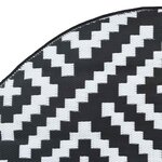 vidaXL Tapis d'extérieur ARAKIL blanc et noir Ø120 cm PP