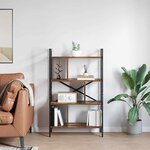 vidaXL Étagère Chêne fumé 75 x 30 x 123 5 cm Bois d'ingénierie