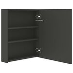 vidaXL Armoire de salle de bain à miroir LED anthracite 50x14x60 cm