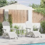 vidaXL Ensemble de jardin 3 pièces en blanc en HDPE