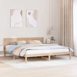 vidaXL Cadre de lit Marron 200 x 200 cm Bois de pin massif
